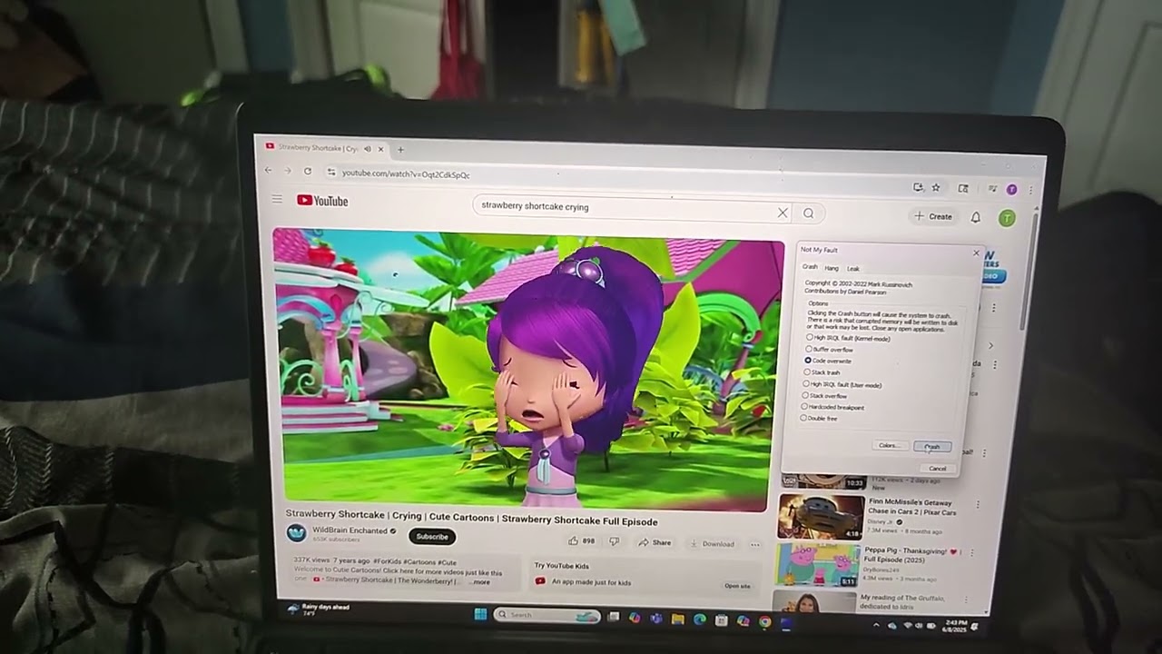 Plum Pudding crying has BSOD (DO NOT BLOCK THIS VIDEO)