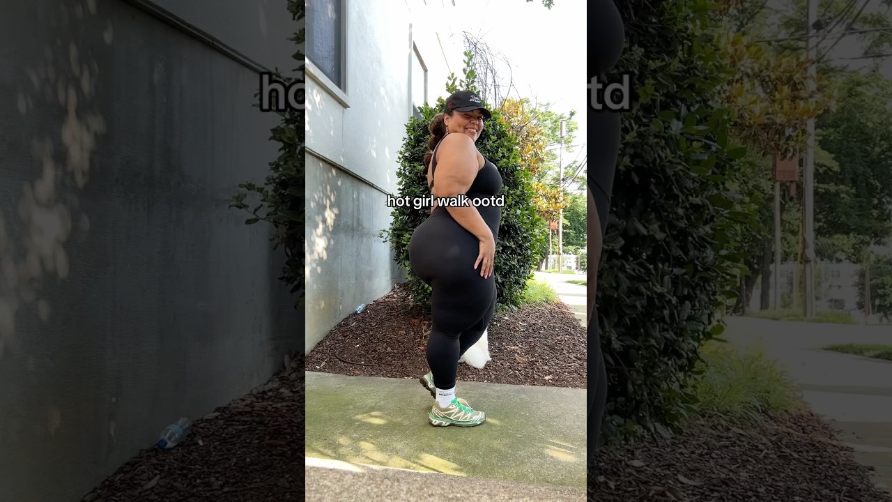 Plus size hot girl walk ootd #plussizefitness #workoutmotivation