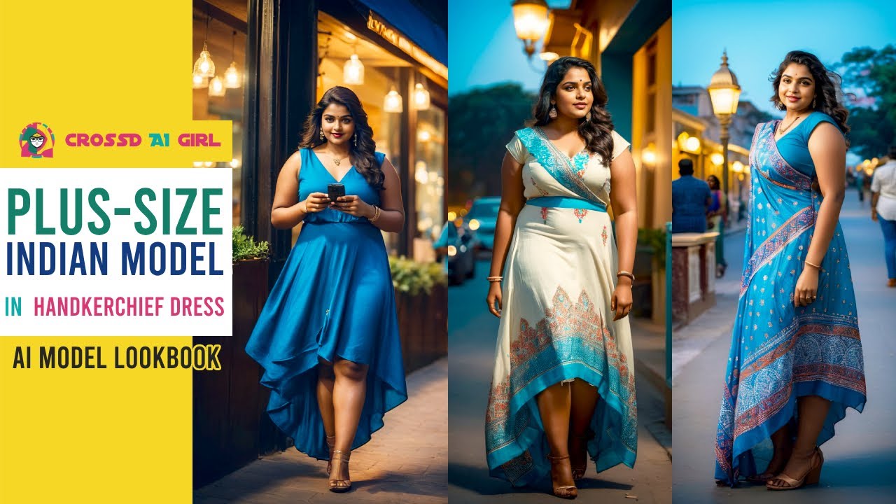 Plus Size Indian Model Lookbook | Handkerchief Dress | AI model lookbook