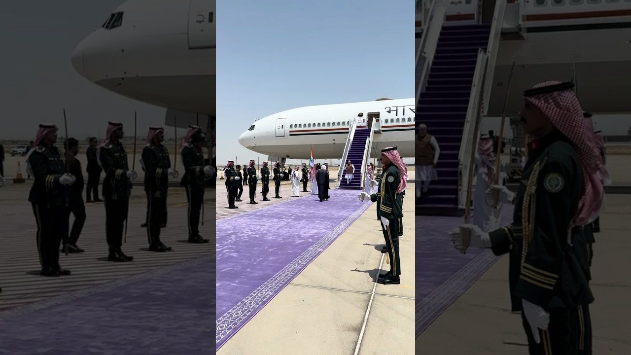 PM Modi receives 21-gun salute on arrival in Jeddah, Saudi Arabia