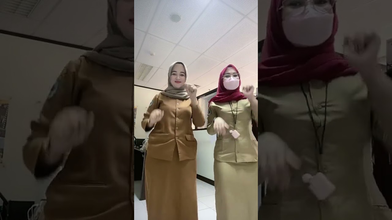PNS goyang tik tok rok ketat licinnn