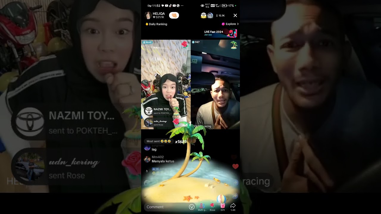 POK TEH  jadi ulat bulu, ngayat HELIQA😁😁