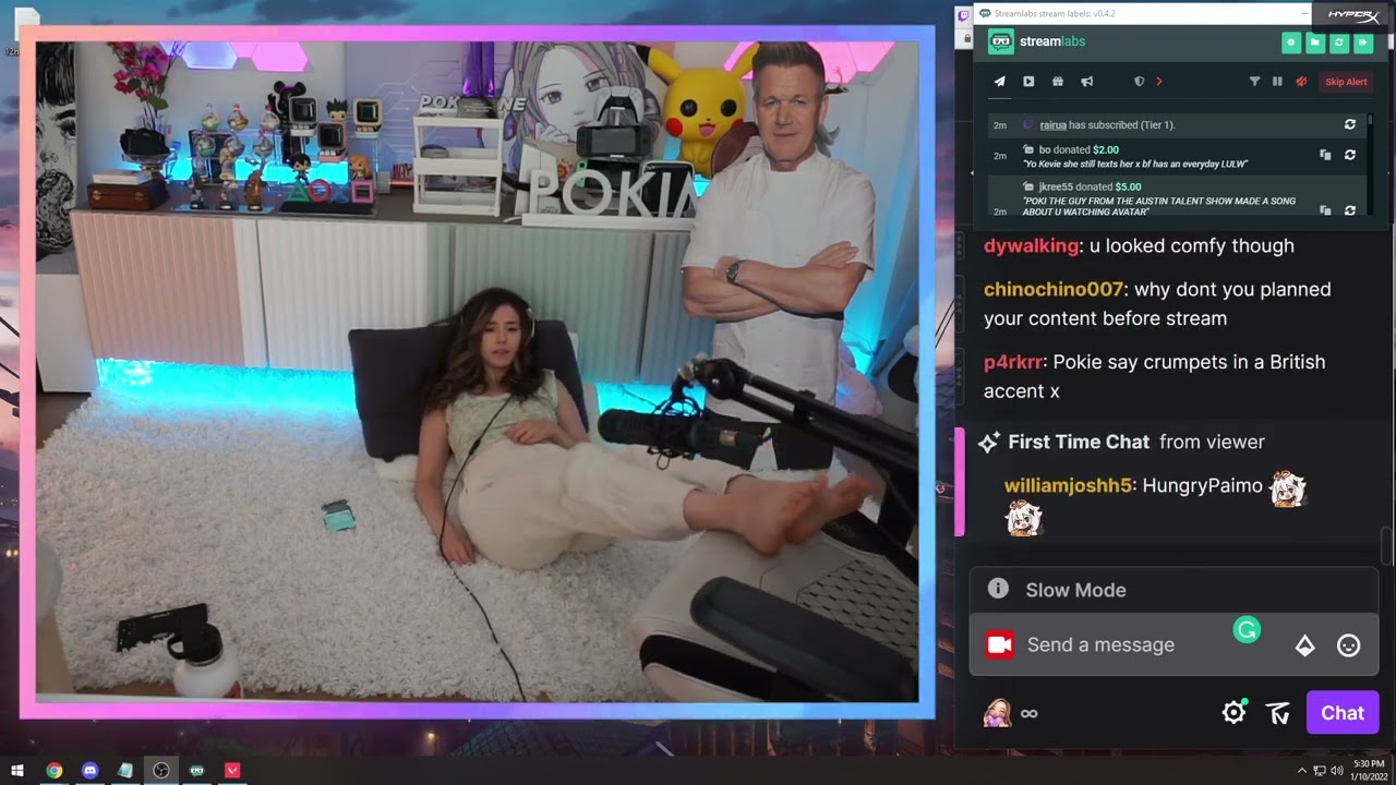 Pokimane shows off her feet