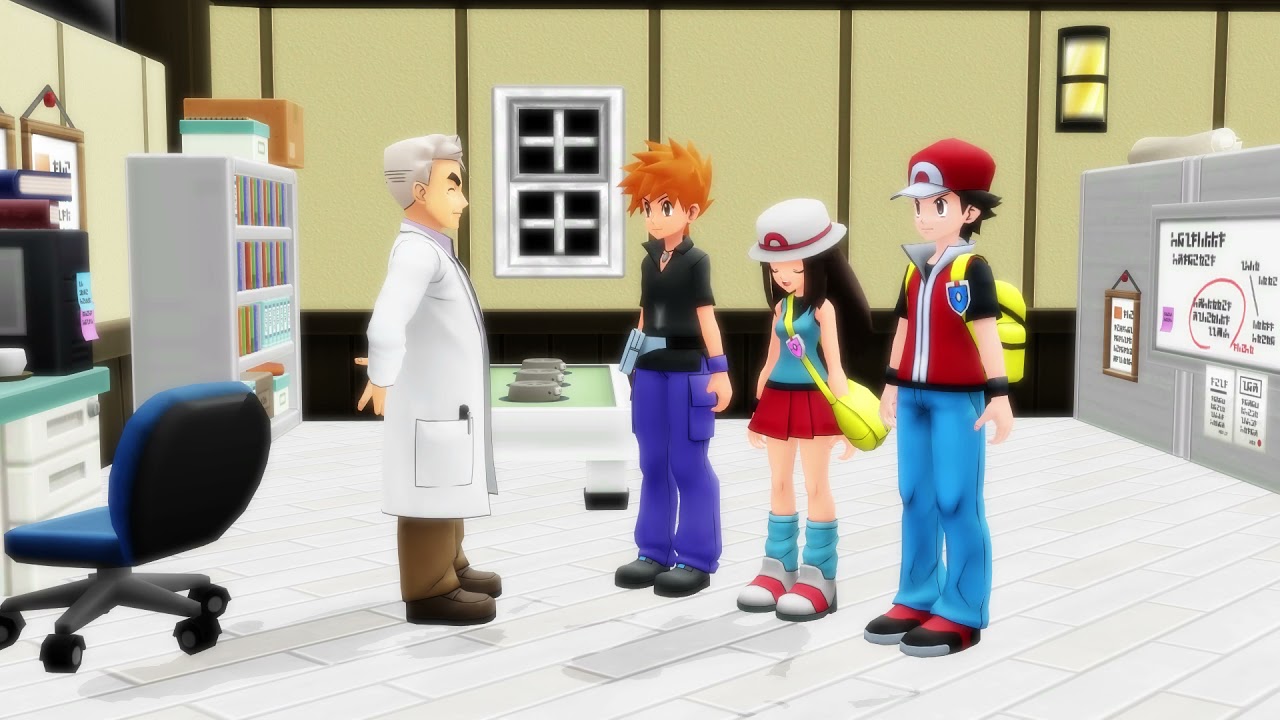 【Pokémon MMD】 Standing School (Professor Oak, Blue, Red and Leaf)