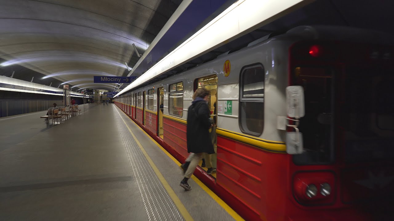 Poland, Warsaw, Metro night ride from Kabaty to Centrum