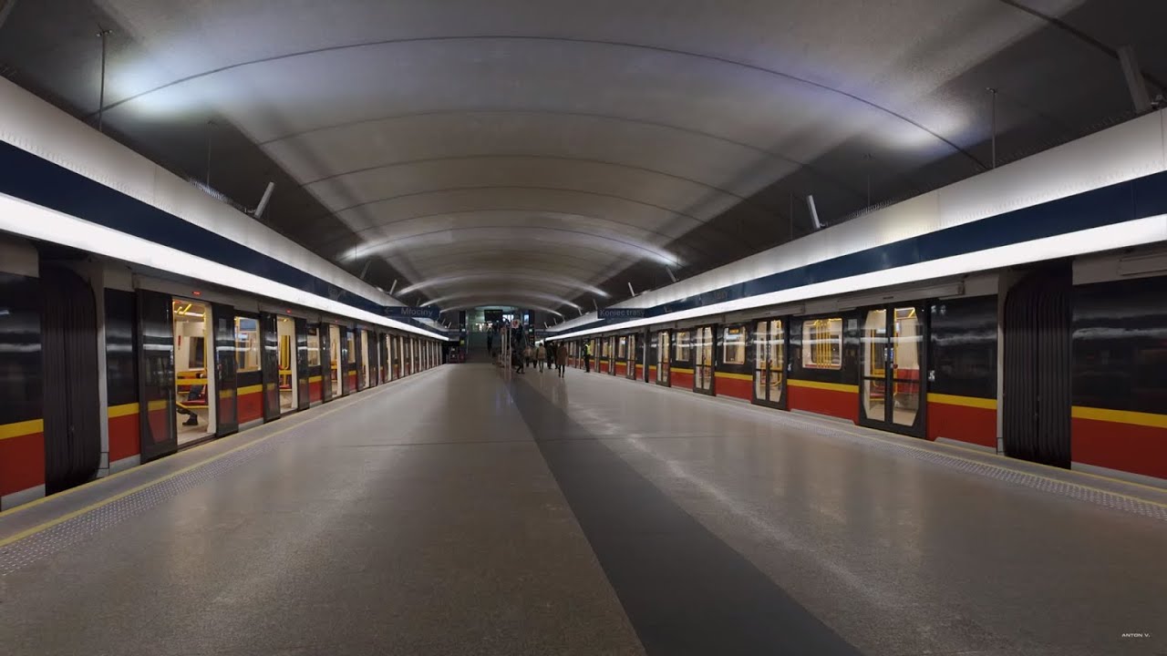 Poland, Warsaw, Metro ride from Kabaty to Służew