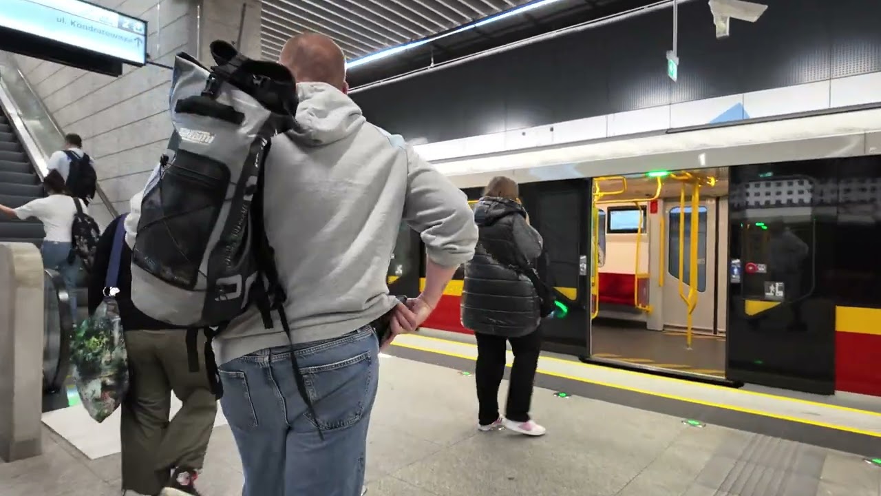 Poland, Warsaw, Metro ride from Kondratowicza to Bródno