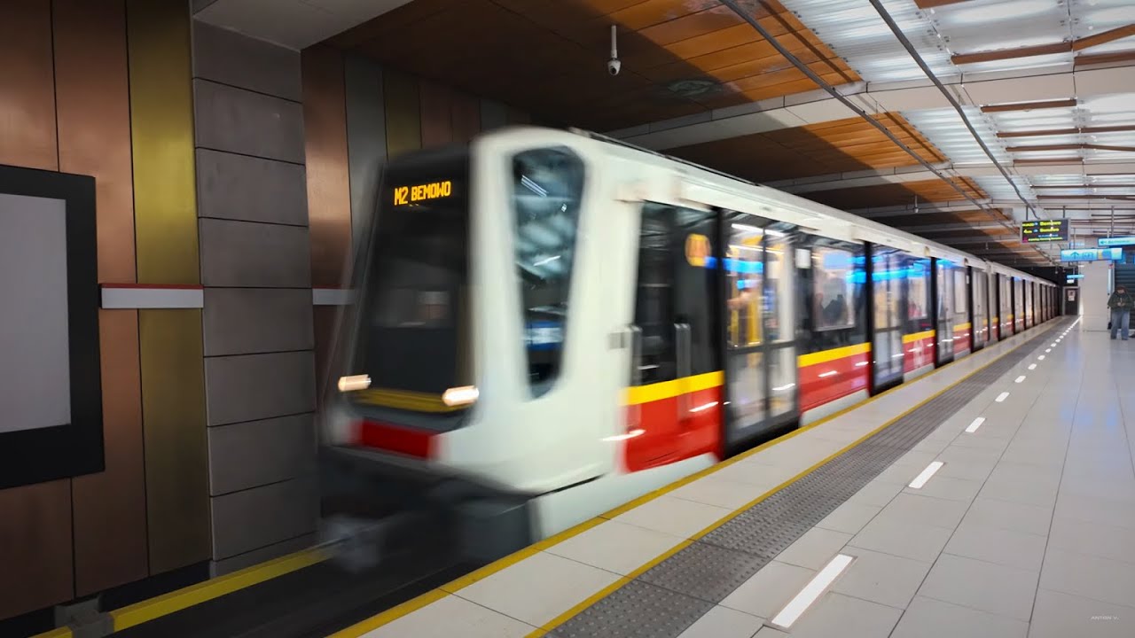 Poland, Warsaw, Metro ride from Plocka to Młynów