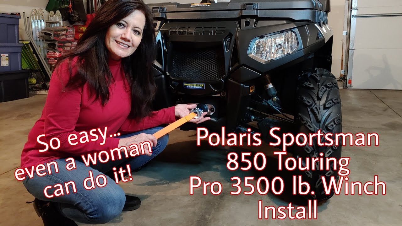 POLARIS SPORTSMAN PRO 3500 LB. WINCH INSTALL  #justdenise #installbyawoman
