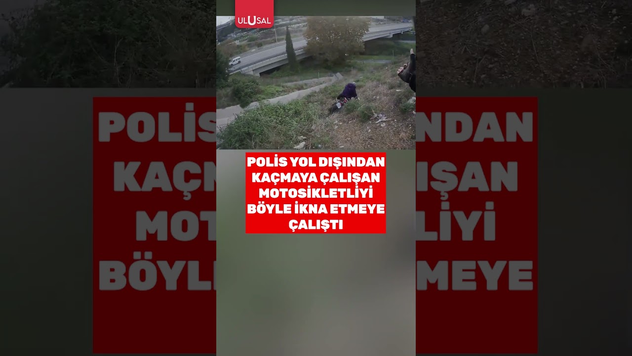 Polisten kaçmak için yol dışına çıkan motosikletliyi polis böyle ikna etmeye çalıştı #polis