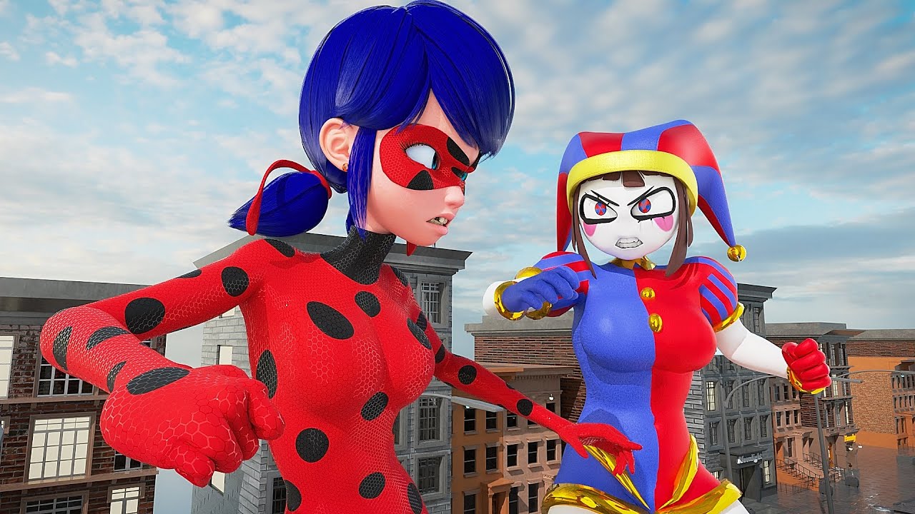 POMNI VS Miraculous The Ladybug- The Amazing Digital Circus Animation!