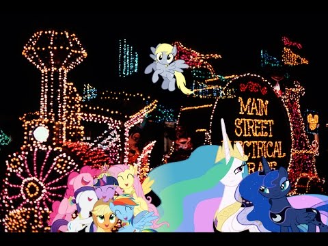 Ponies watch Disneys The Main Street Electrical Parade (Disneyland)
