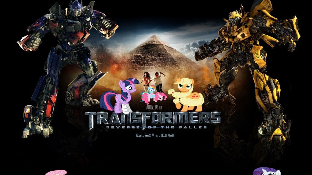Ponies watch Transformers 2 Optimus vs Decepticons