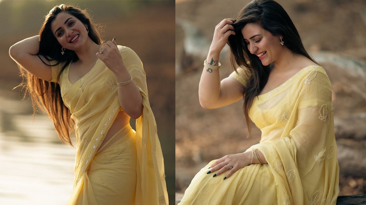 Pooja Janrao Saree Photoshoot | Pooja Janrao Reel Saree | Pooja Janrao Workout Hot Vertical Edit