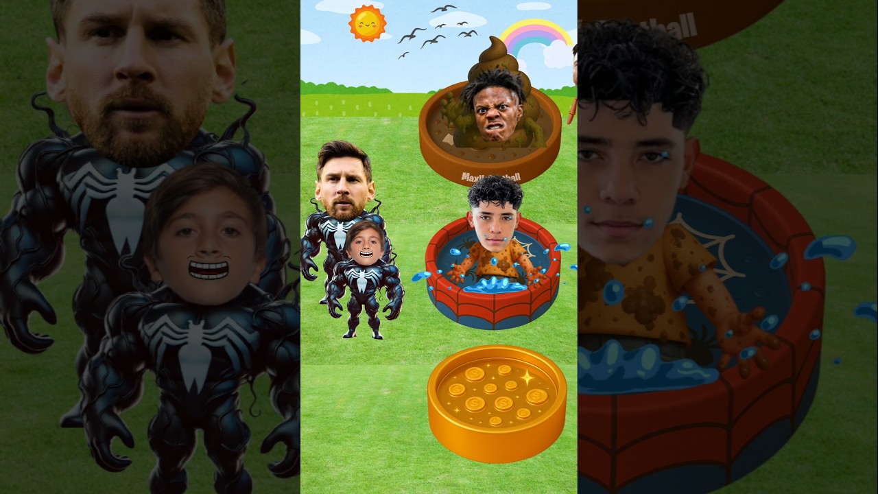 POOP POOL Challenge! Which Pool is Junior’s? Ronaldo vs Messi vs Speed vs MrBeast