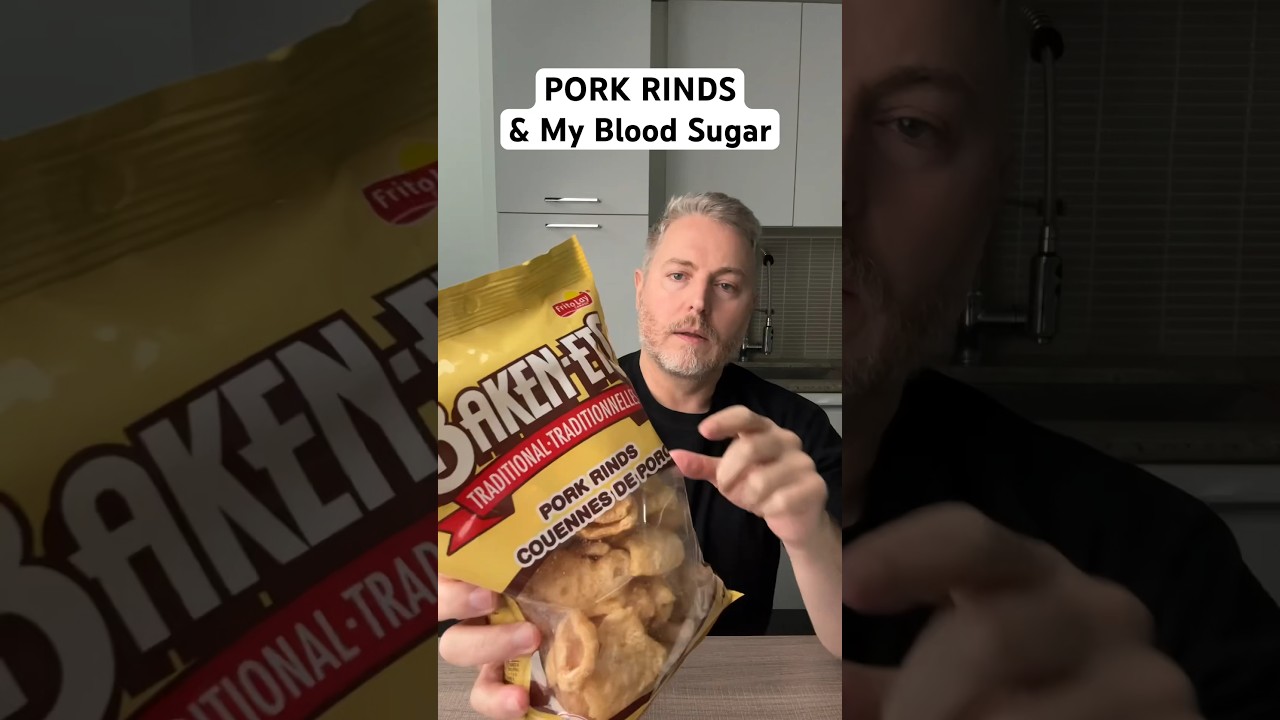 Pork rinds and my glucose levels.#bloodsugar #glucoselevels #insulinresistant1 #porkrinds