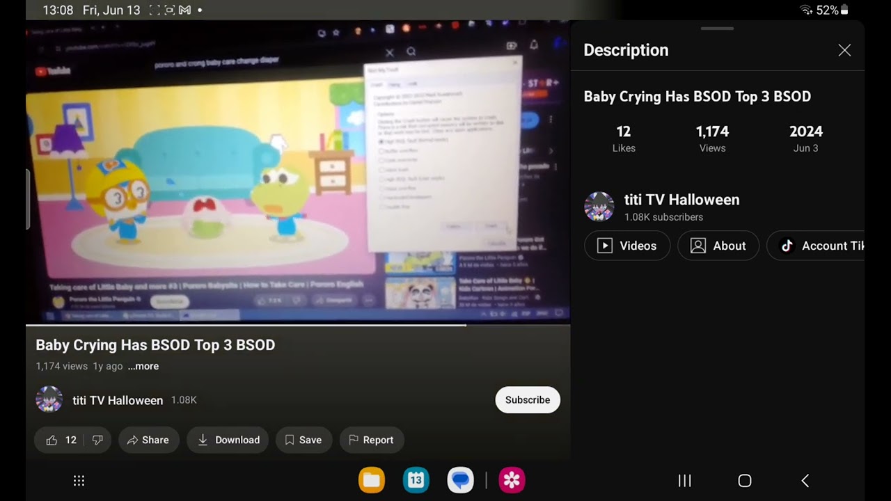 PORORO BABY CRYING HAS BSOD