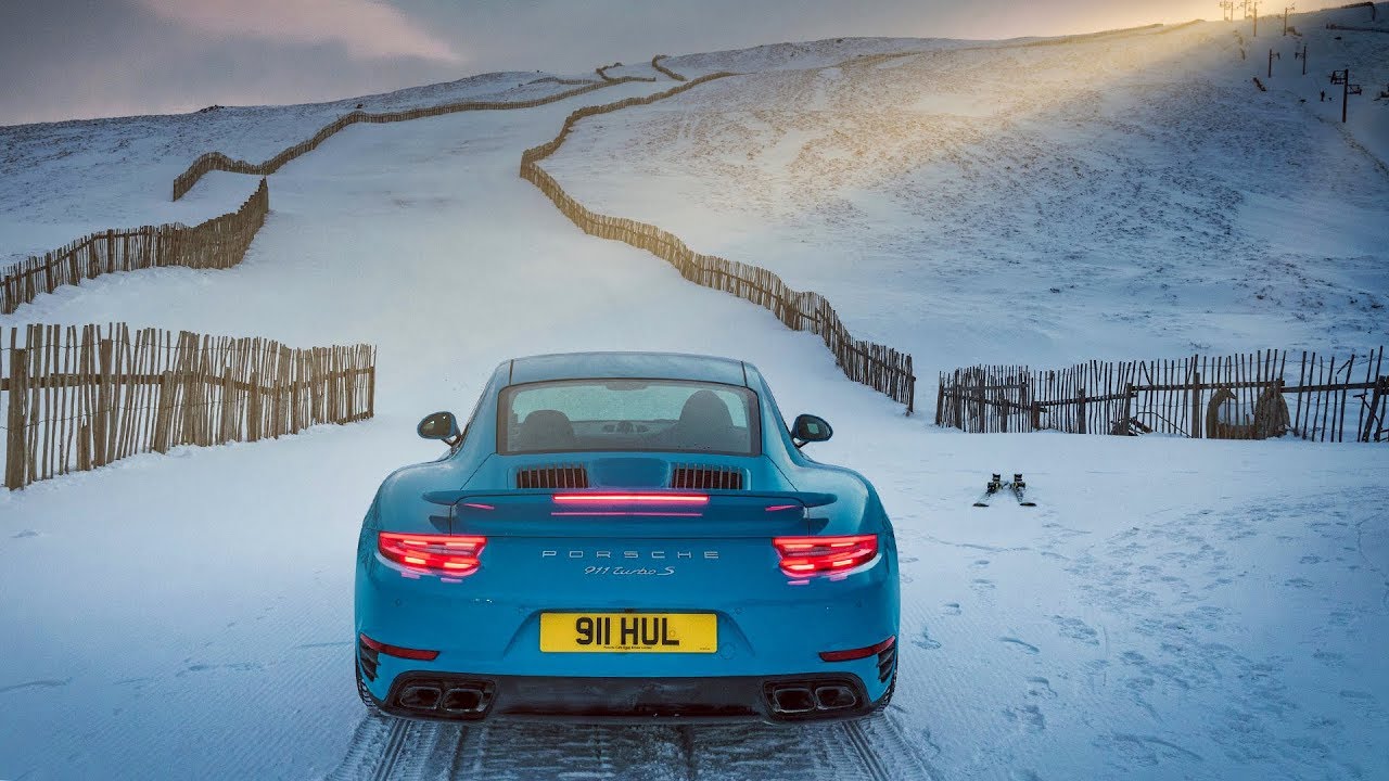 Porsche 911 Turbo S at the Glenshee ski resort in Scotland