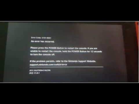 Possible Nintendo Switch Error code 2101 0001 fix