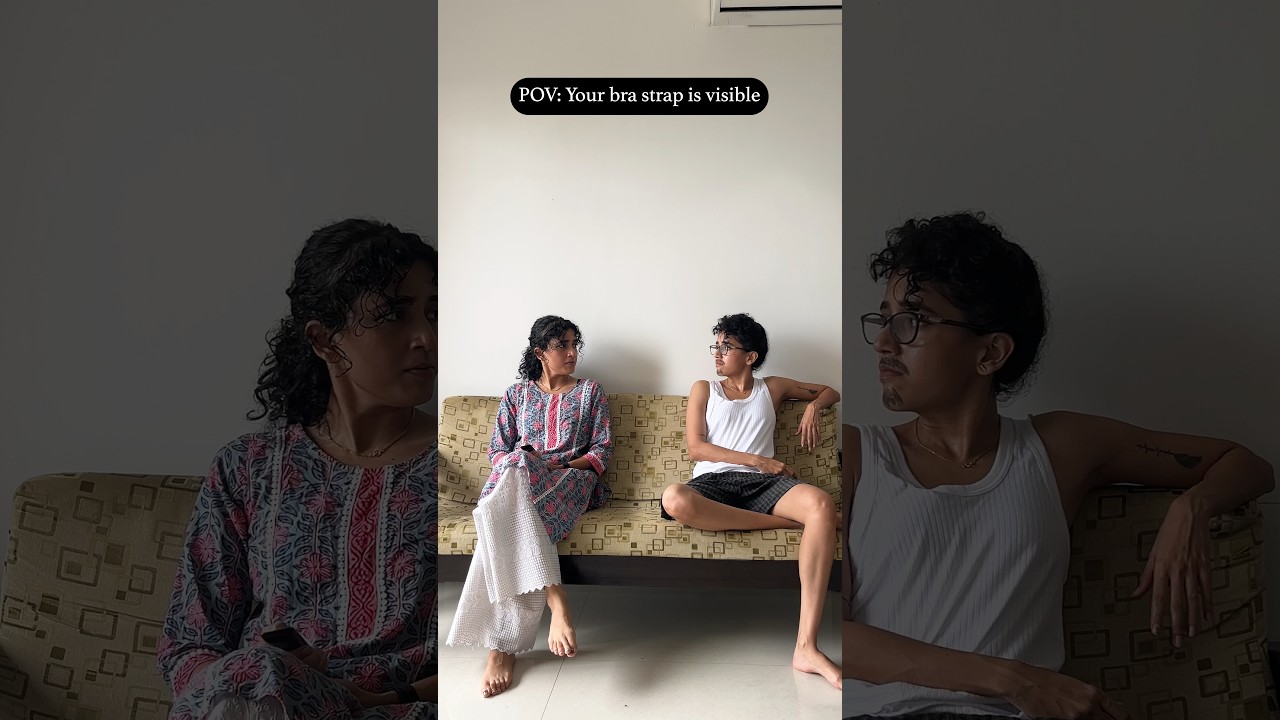 Pov : Your Bra Strap is visible 😅 #Shorts #feminism #funny
