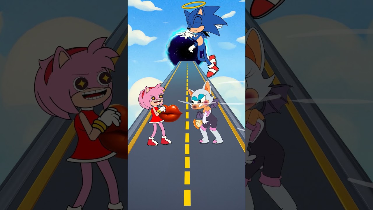 POV Kiss Run Challenge - Amy vs Rouge : Battle for Sonic’s Heart  #sonic #sonicthehedgehog