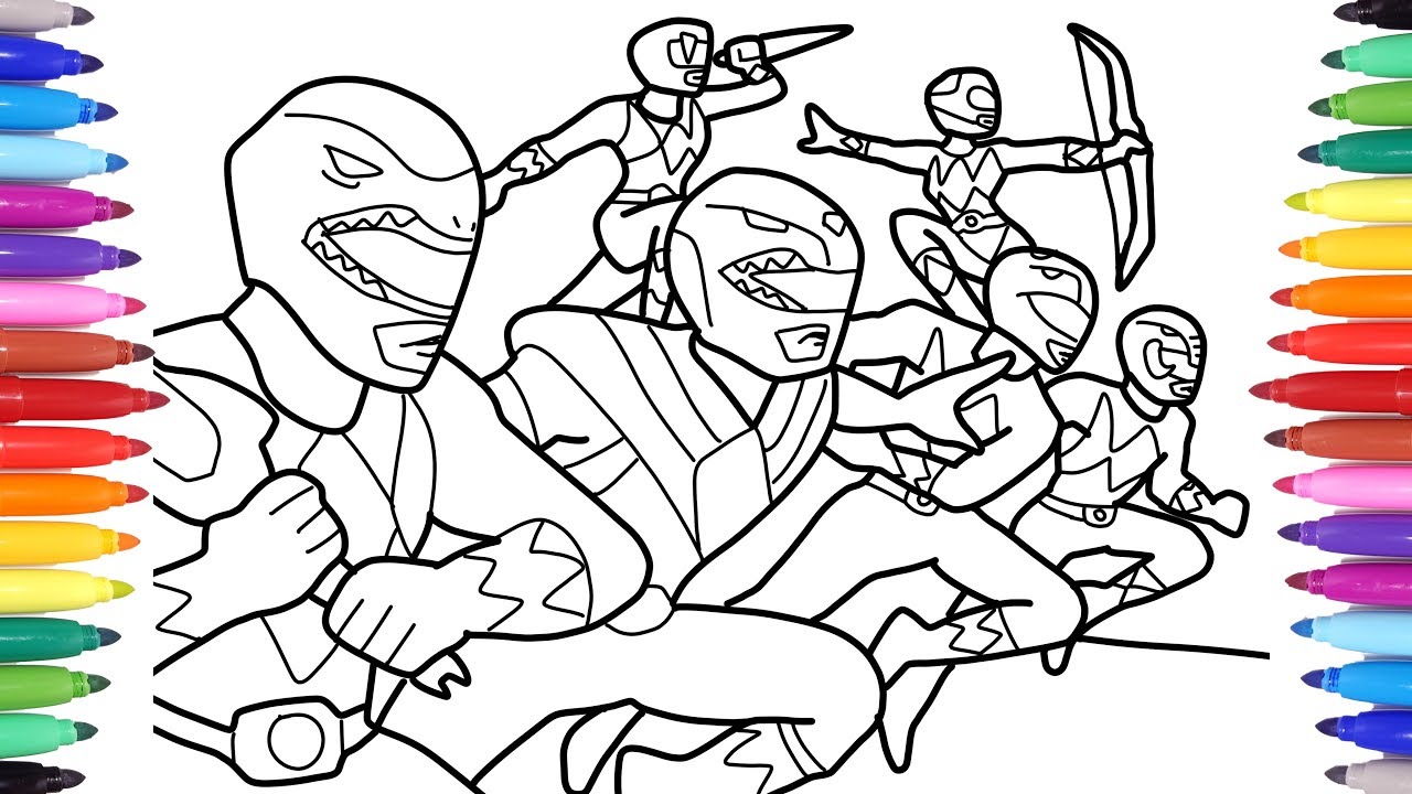POWER RANGERS // ALL POWER RANGERS CHARACTERS COLORING PAGES FOR KIDS / COLORING POWER RANGERS SCENE