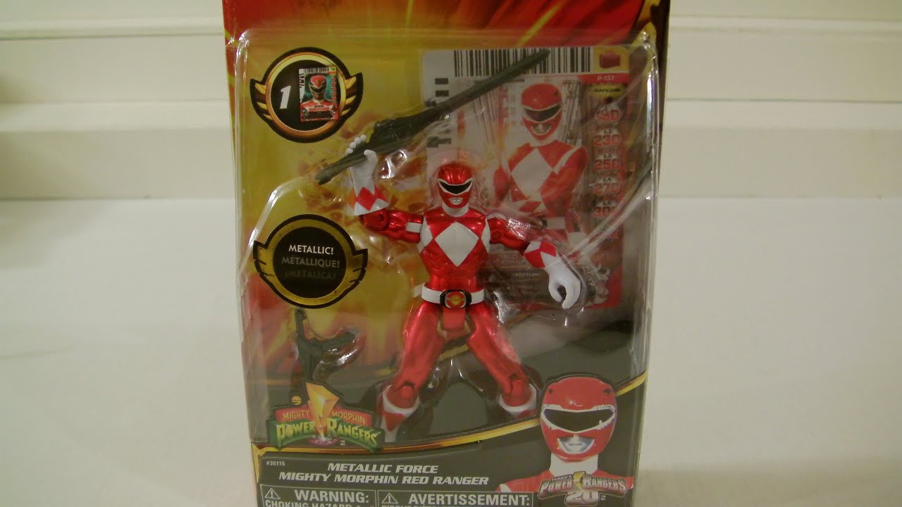 Power Rangers MMPR METALLIC FORCE RED RANGER toy review/comparison