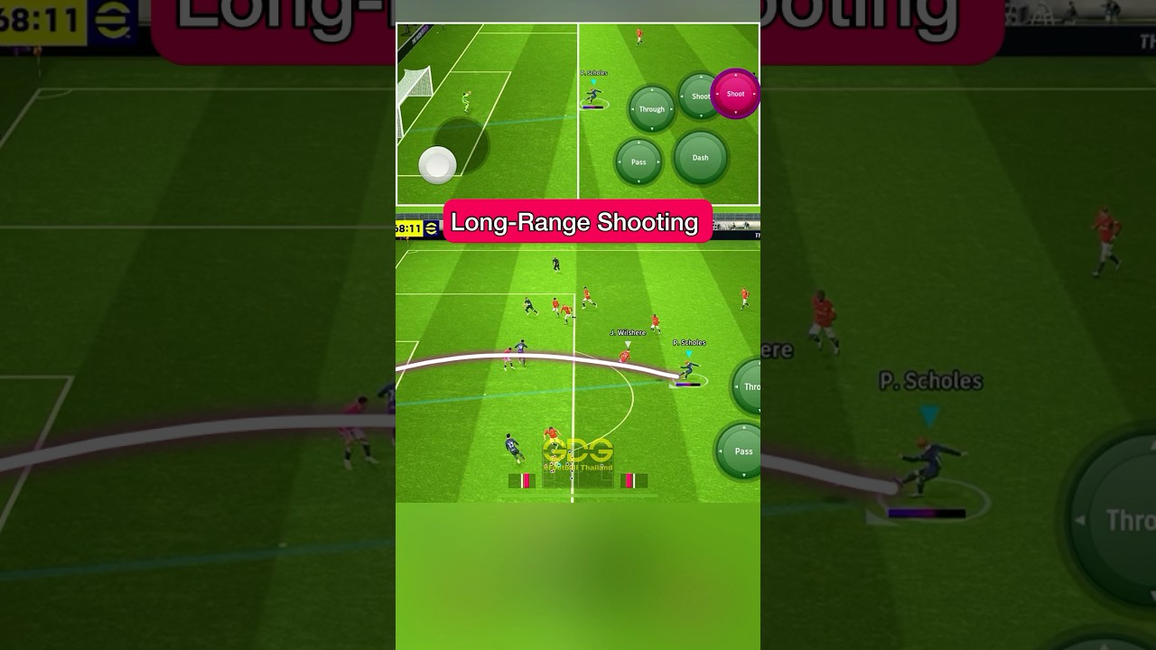 Power Shot : shooting skill Long-Range shooting 🔥😱 #efootball #efootball2024 #efootball2024mobile