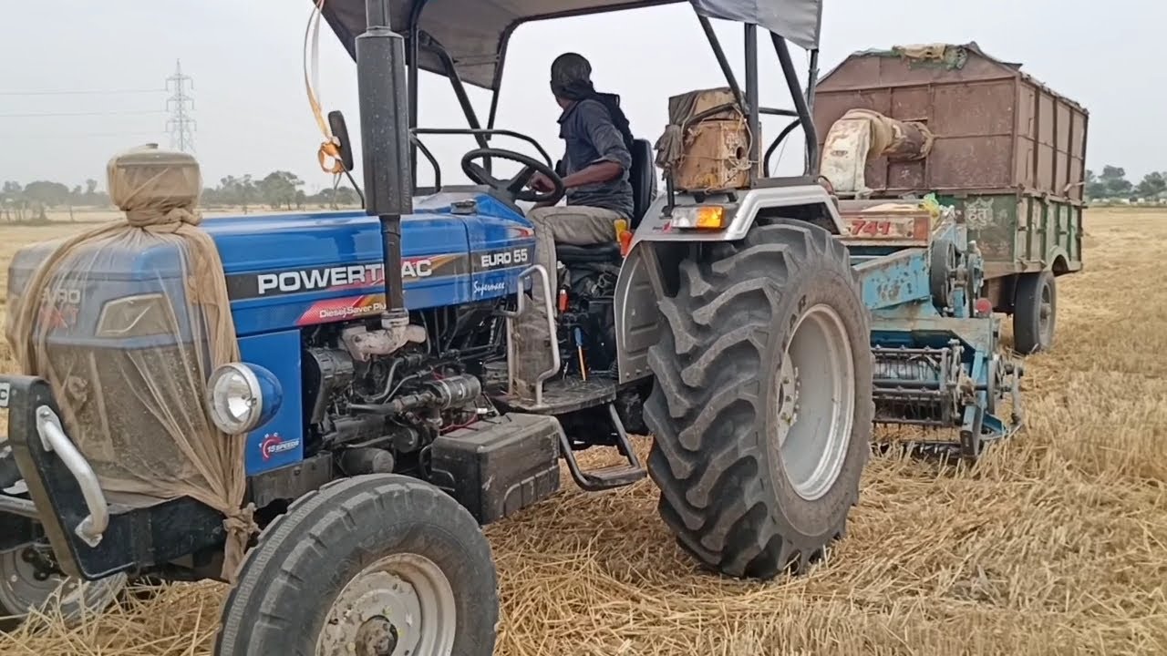 Powertrack euro 55 diesel saver straw reaper performance, dekhiye kesa chla euro 55 and mileage