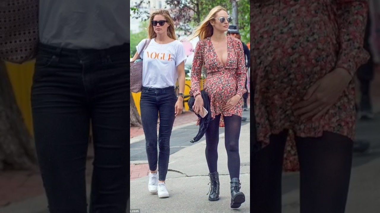 Pregnant Candice Swanepoel shows off her growing baby bump in peach#celebrity #fashion #edit