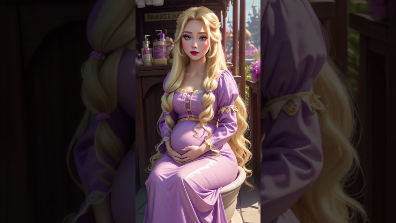 #pregnant Disney princess sitting in potty toilet in traditional market | character #disney