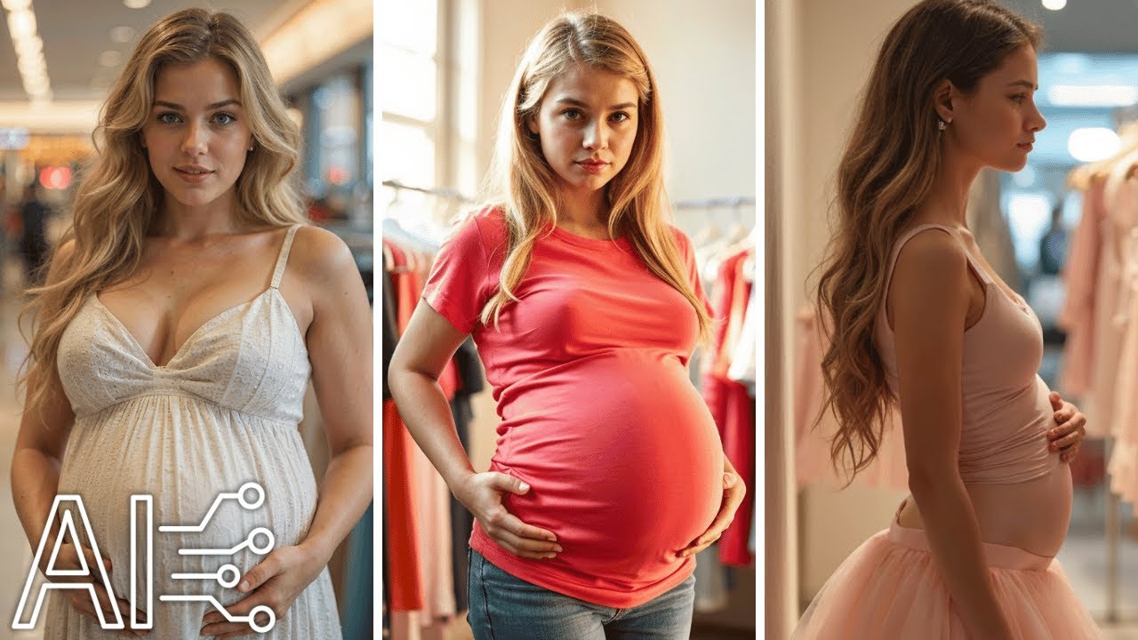 Pregnant Girls Trying New Clothes! ♡ AI LookBook | Extreme Realism 4K AI Video