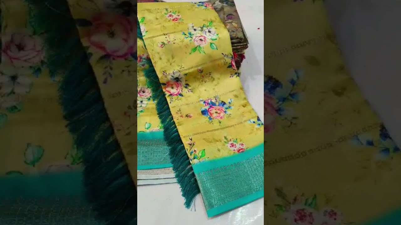 Premium Handloom Silk digital Print with designer jacquard strip Saree With jacquard Border 750rs+🚢