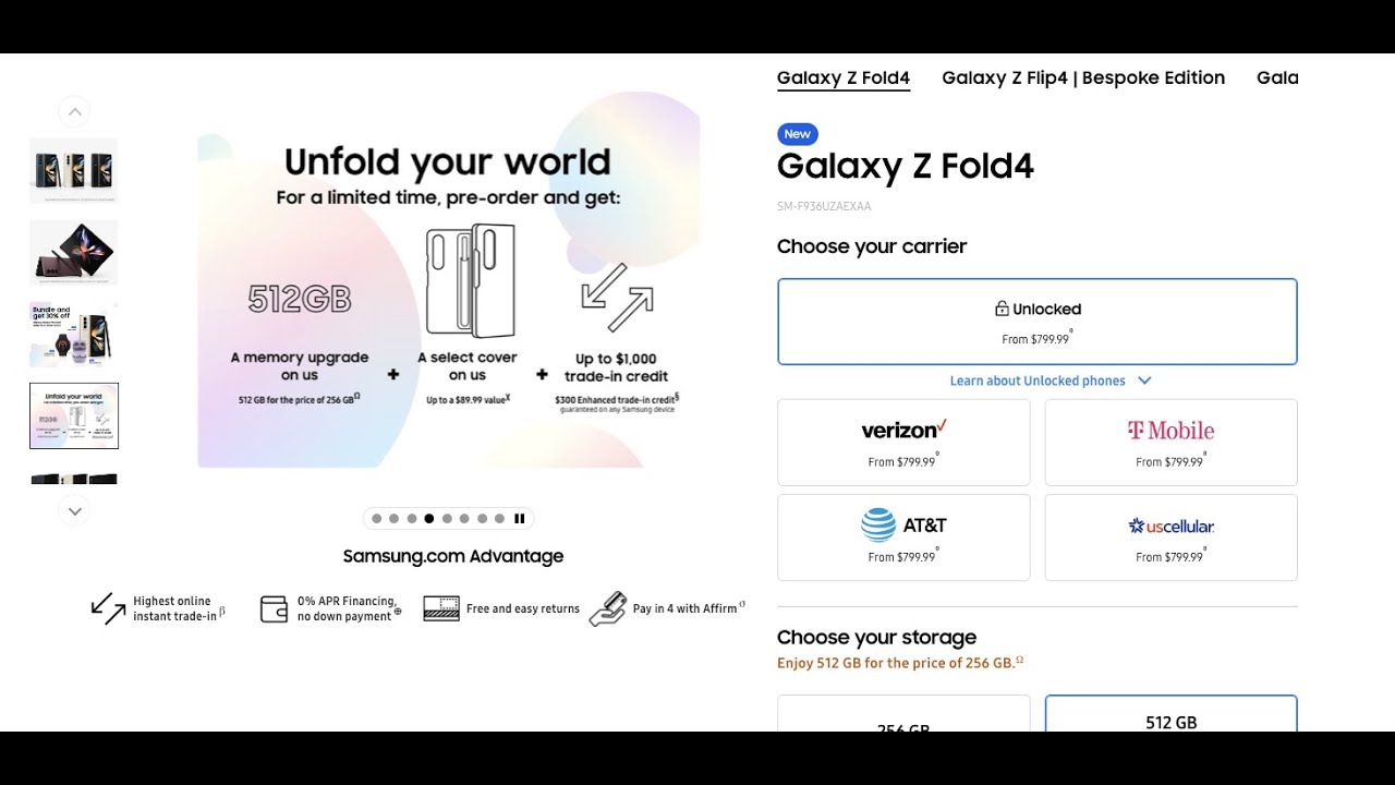 PREORDER Galaxy Z Fold 4 is LIVE!!