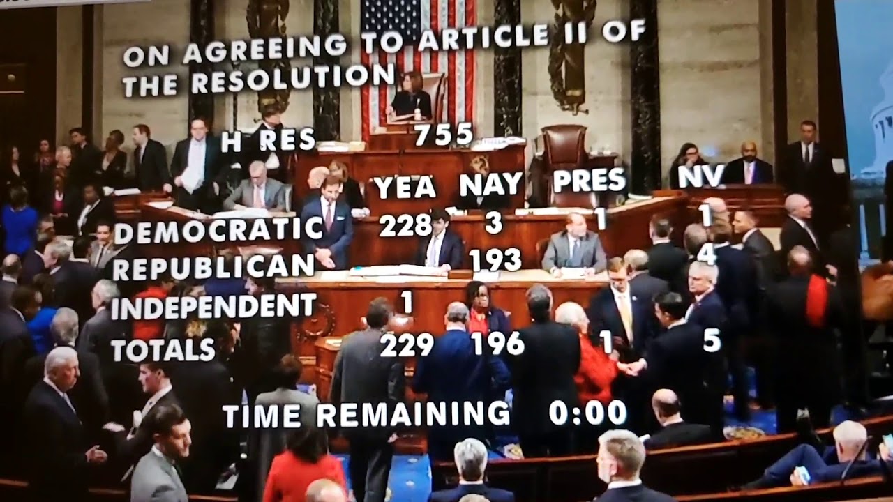 President Trump gets impeached by the house of representative December 18 2019