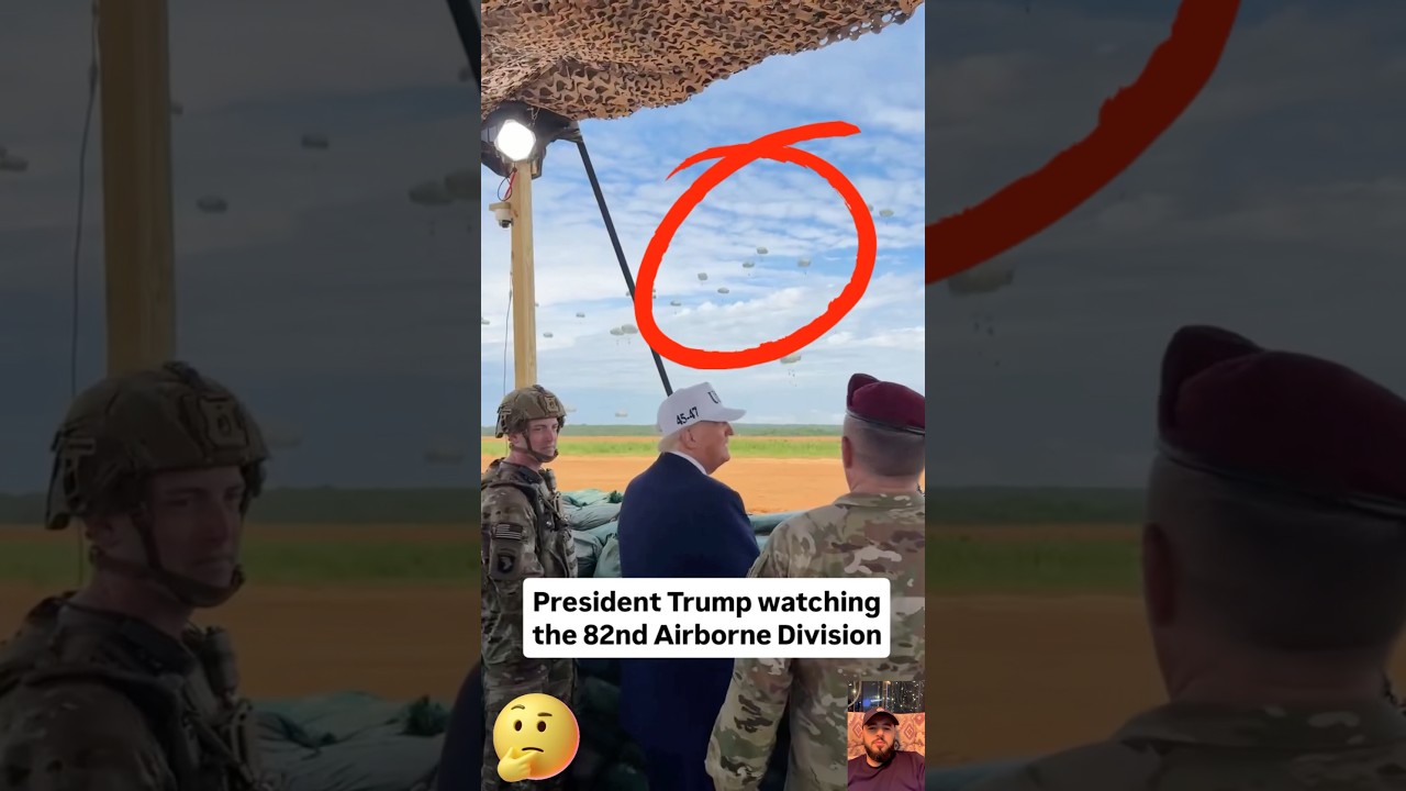 President Trump watching the 82ndAirborne Division at Fort Bragg 🇺🇸 #trump #trumpnews #donaldtrump