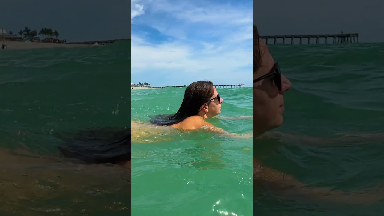 Pre-Storm Beach Strategy: Wild Swimming in Warm Emerald Water  🏖 Girl Fun Video #wildswimming