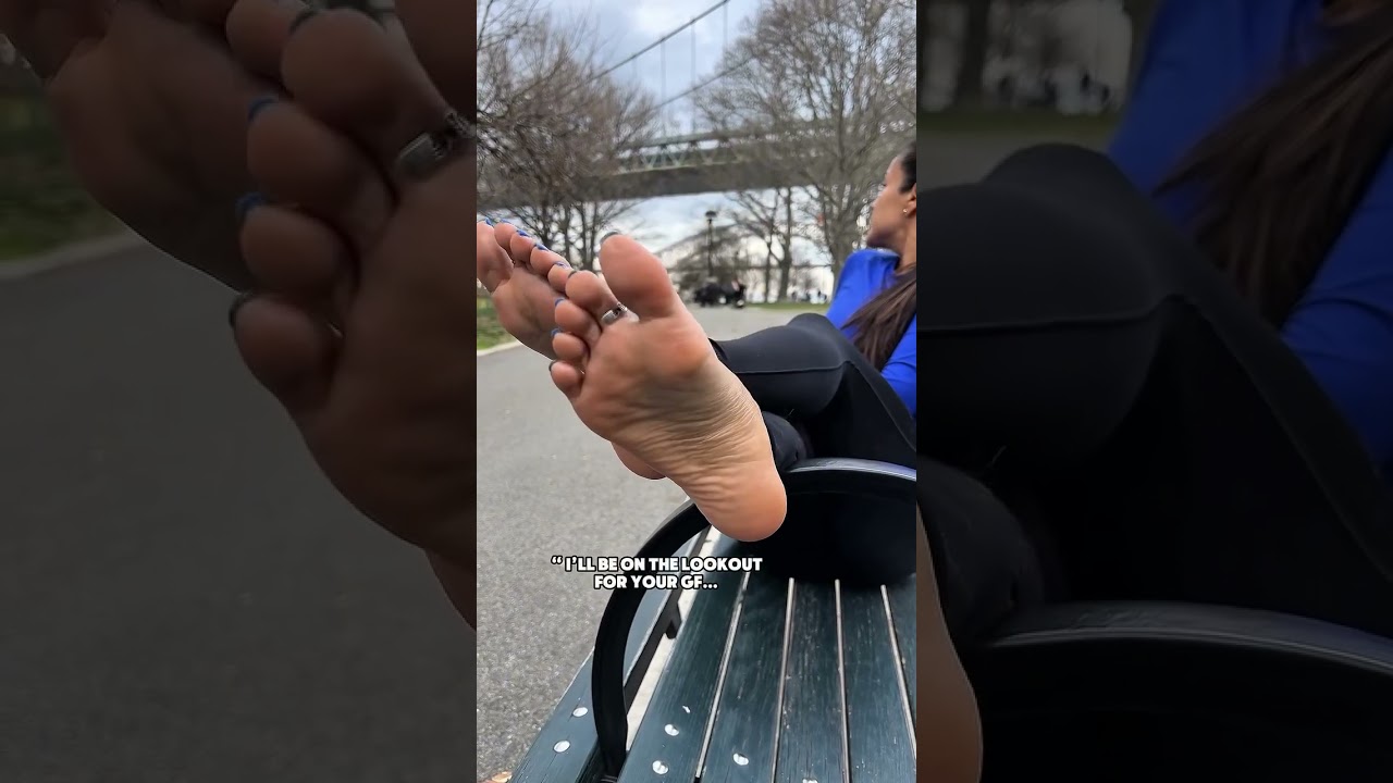 pretty latina feet up the park bench #feettok #foot #feet #soles #relaxing #asmr
