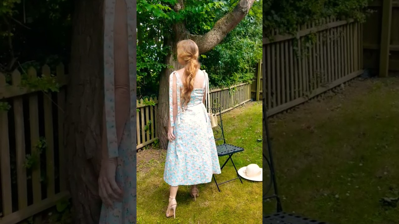 Pretty summer dress and Cervin nylon stockings #shorts #short #youtubeshorts