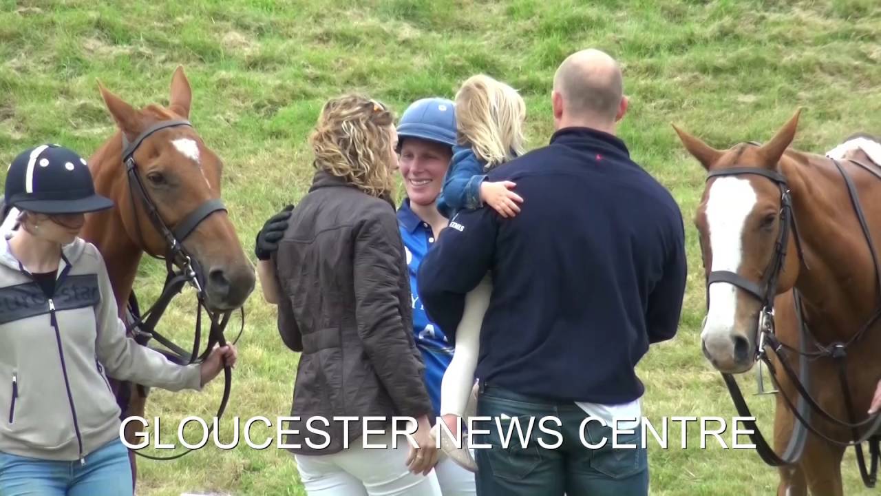 Princess Anne with Mia, Zara and Mike Tindall at polo match