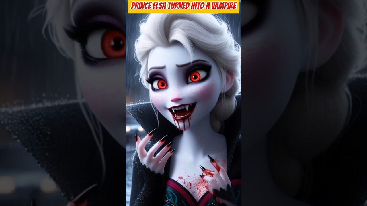 Princess Elsa Transformed Into A Vampire #disney #elsa #cartoon #horrorstories
