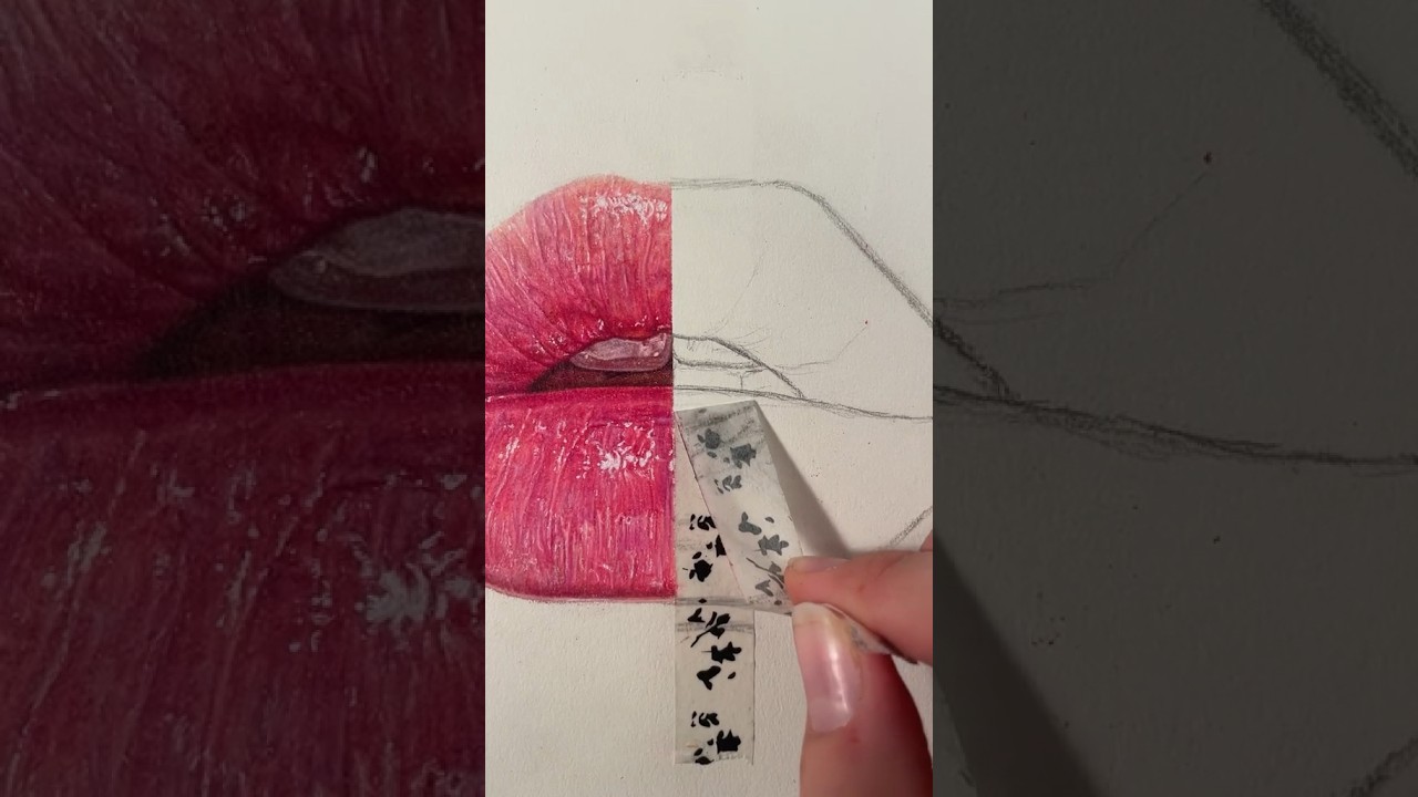 Prismacolor vs faber castell polychromos drawing✍🏻 #shorts #art #coloredpencils #lipart