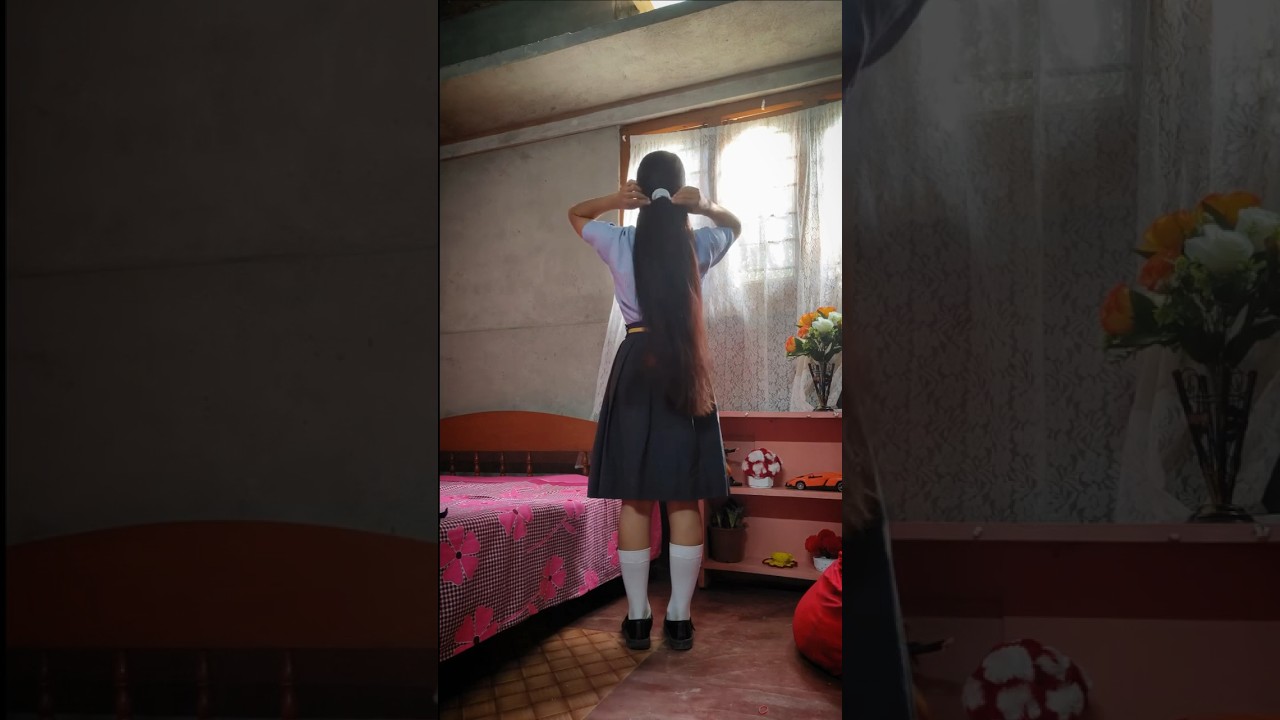 Priya school girl uniform school girl morning routine 🥰 wearing school  girls school shoes & socks