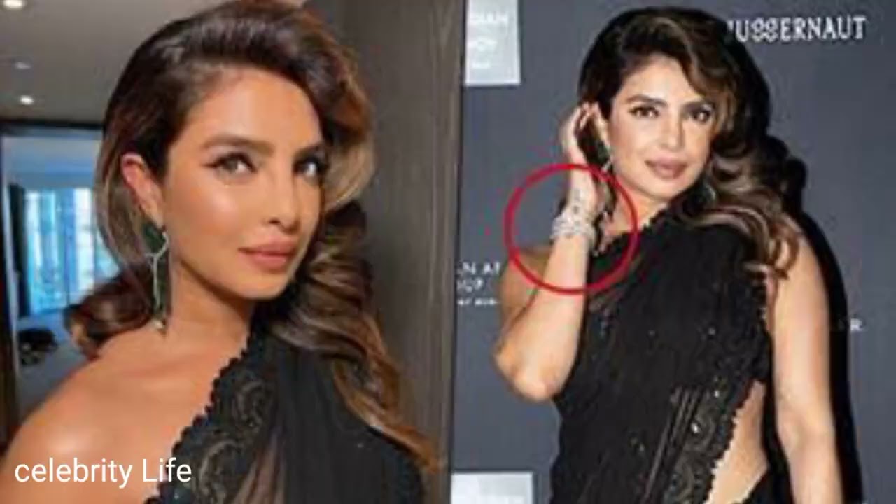 Priyanka Chopra looking so stunning in black transparent saree #transparent #priyankachopra #bollywo