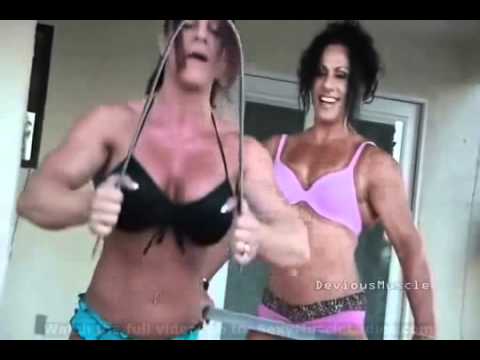 Pro Female Bodybuilder FBB Female Working Out Ripped