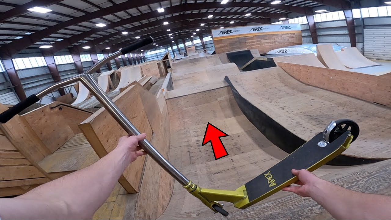 PRO SCOOTER TRICKS AT HUGE INDOOR SKATEPARK