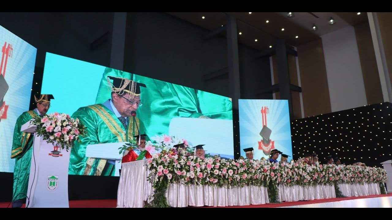 Professor Dr. Mesbahuddin Ahmed, Chairman, BAC, delivering speech as a Convocation Speaker.