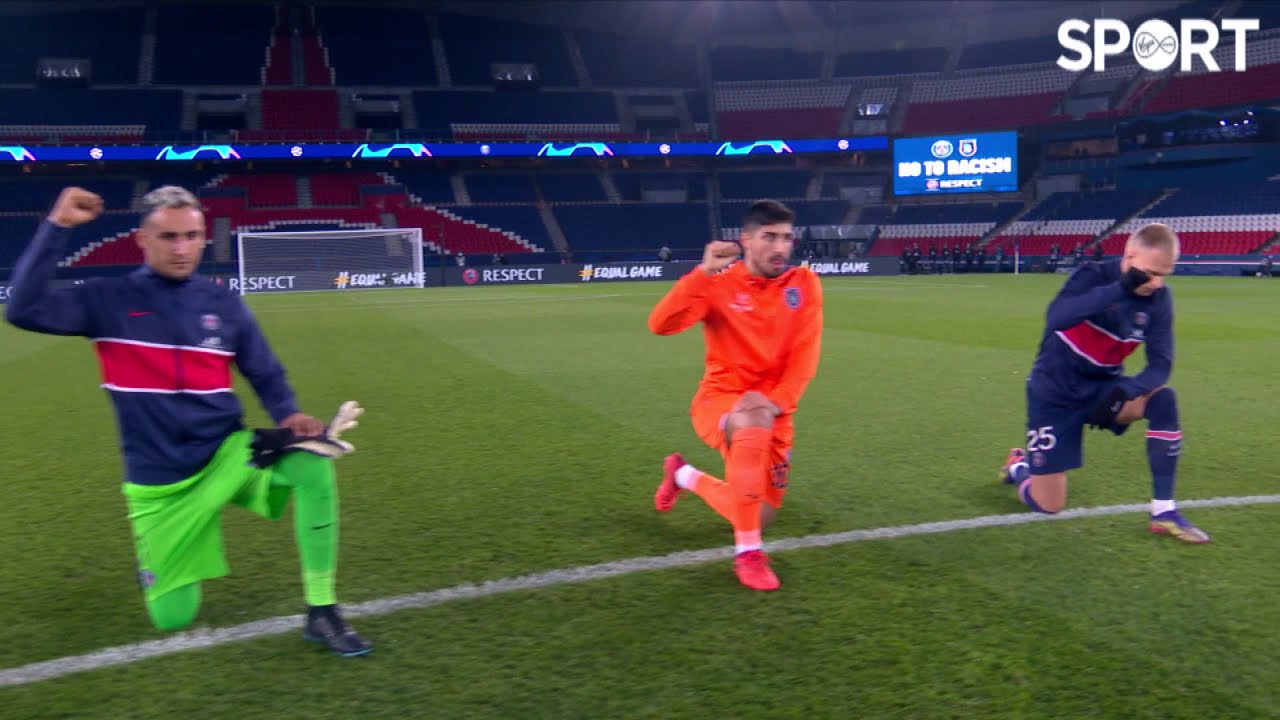PSG & Basaksehir with a show of solidarity in Paris.
