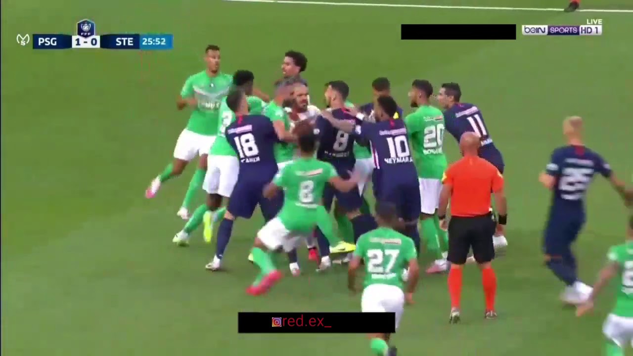 Psg vs St Etienne fight scene💥| Mbappe injury| PSG vs St Etienne| 25-07-2020 Coupe de France Final|