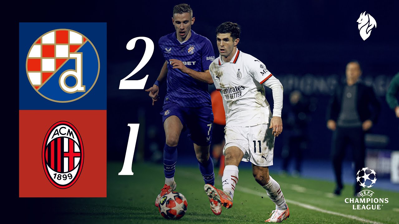 Pulisic scores in MD 8 defeat | Dinamo Zagreb 2-1 AC Milan | Highlights Champions League
